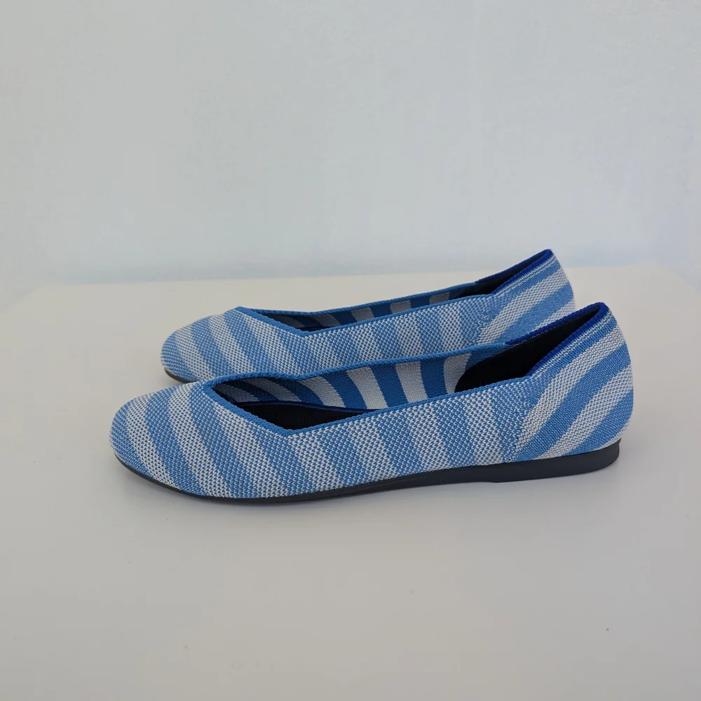 Rothy's Blue Striped Women's Shoes - Picture 4 of 12